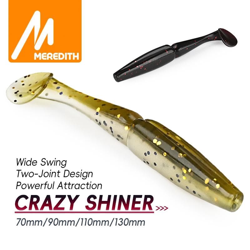 Meredith Crazy Shiner leurre de pêche 70mm 90mm 110mm 130mm appâts souples pêche Wobbler appât de bar pêche artificielle leurre souple Tacke