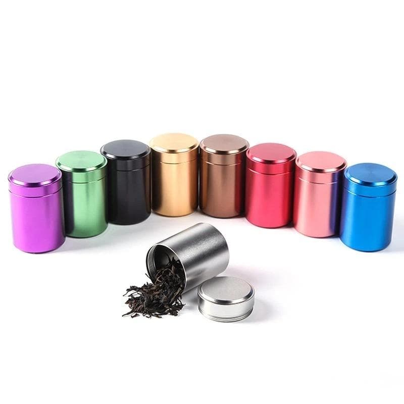Boîtes Métal Aluminium Scellées Boîte à Thé de Voyage Portable Contenant Hermétique Anti-Odeur Pot à Stash violet