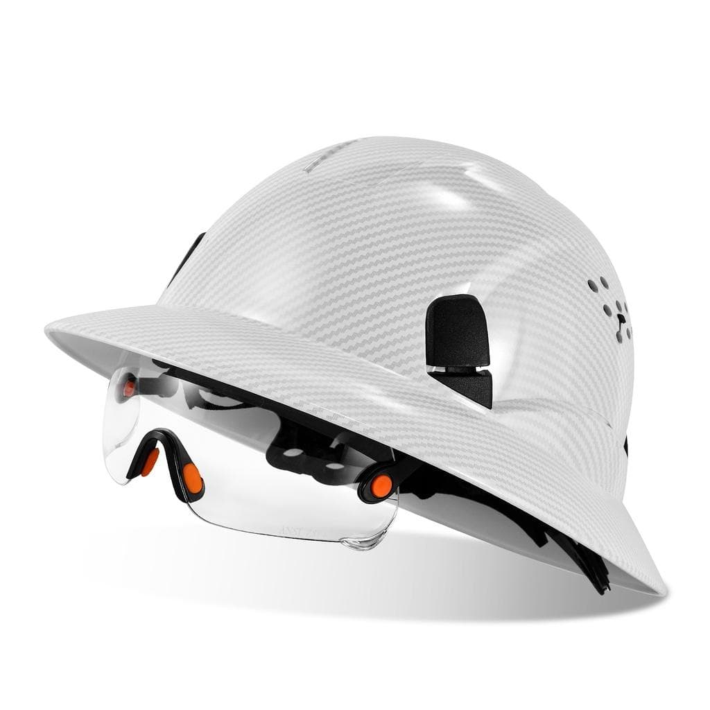 LOEBUCK nouveau casque de sécurité à bord complet en fibre de carbone avec lunettes CE casque de chantier anti-collision GM850 noir