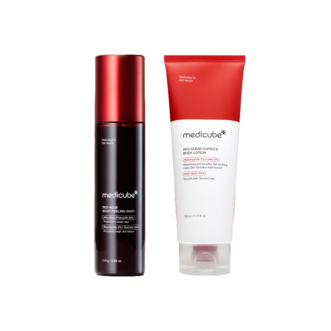 Set de Soin Intensif de la Pigmentation Corporelle Medicube (Red Acne Body Peeling Shot 110g / Red Clear Capsule Lotion pour le Corps 230ml) (7 possib