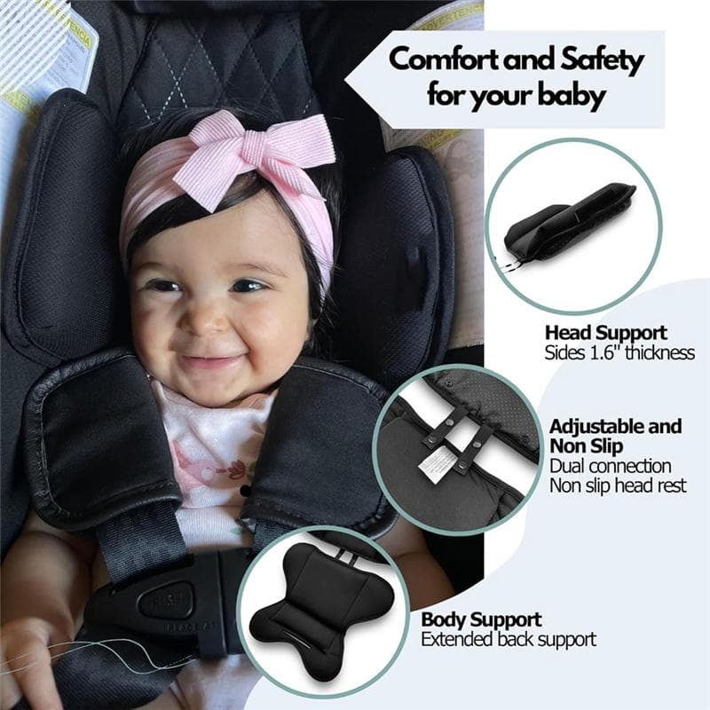 AS60-Insert pour nourrisson Pour Doona Graco Snugride Britax Chicco Keyfit Evenflo Pivot Soutien Tête et Corps Protection contre les Chocs grise