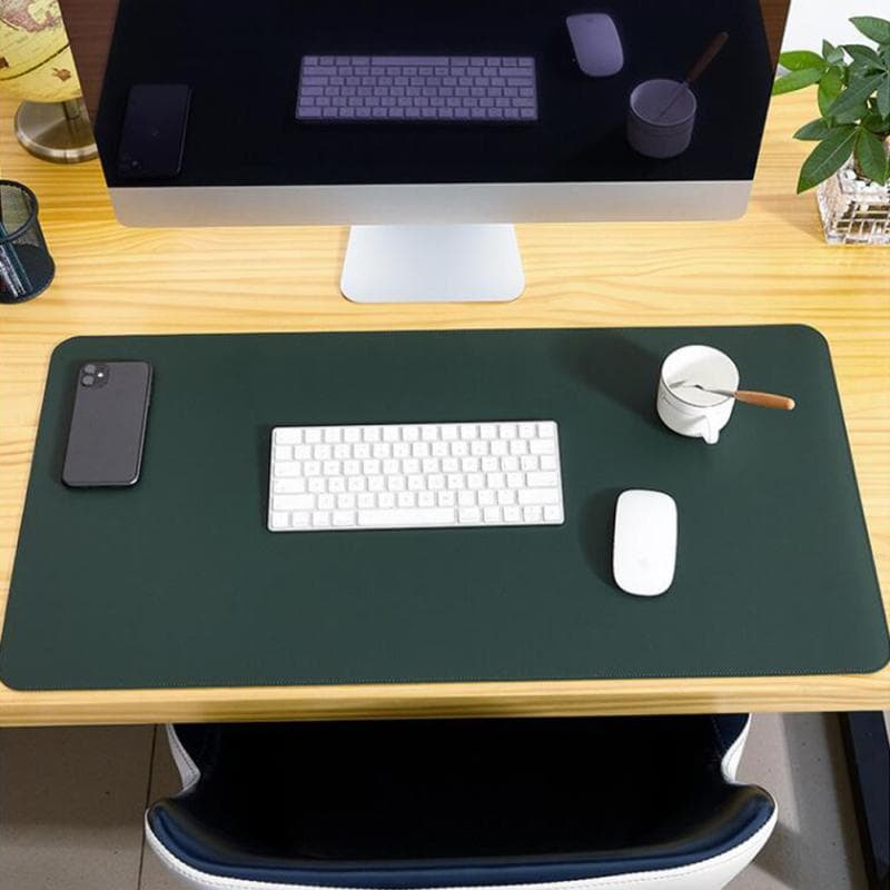 Tapis de souris surdimensionné Bureau Ordinateur Cuir imperméable double face Multifonctionnel Antidérapant Bureau