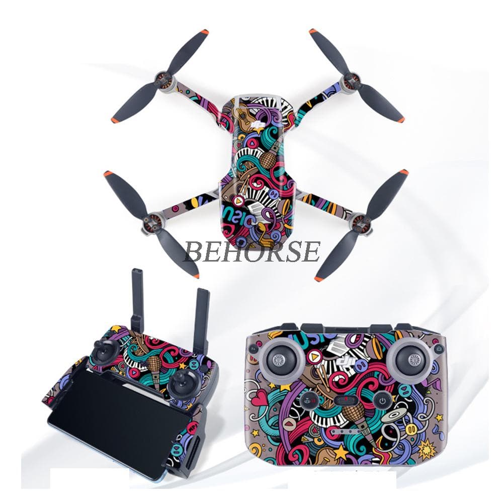 Ensemble complet d'autocollants Camouflage Aquarelle pour Drone Mini 1 Autocollants Imperméables Anti-rayures pour Accessoires DJI Mini SE/Mini 2/4K