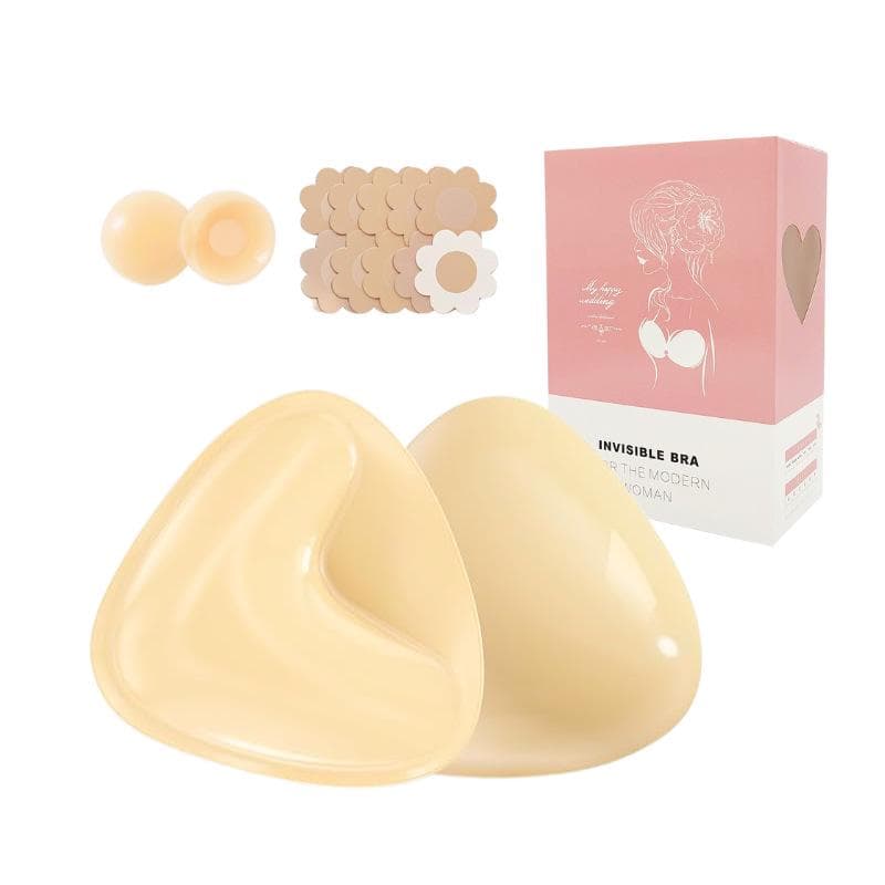 Cache-tétons en silicone double face & Inserts de soutien-gorge push-up pour maillots de bain décolletés cm