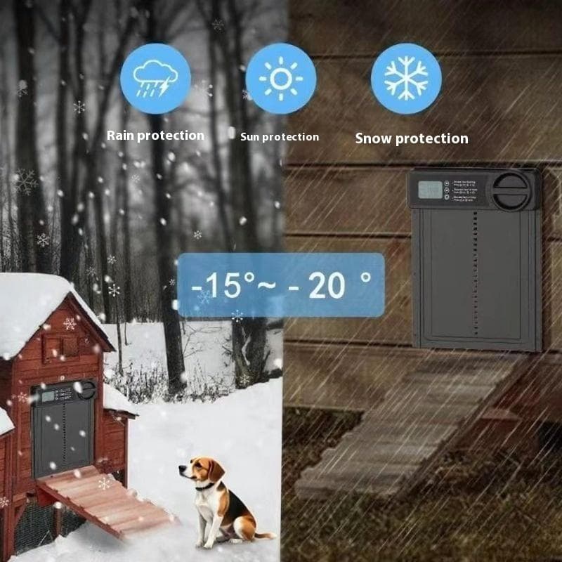 Porte pour animaux automatique de 2e génération améliorée, minuterie intelligente, levage pour chiens et chats, résistant au froid, durable,