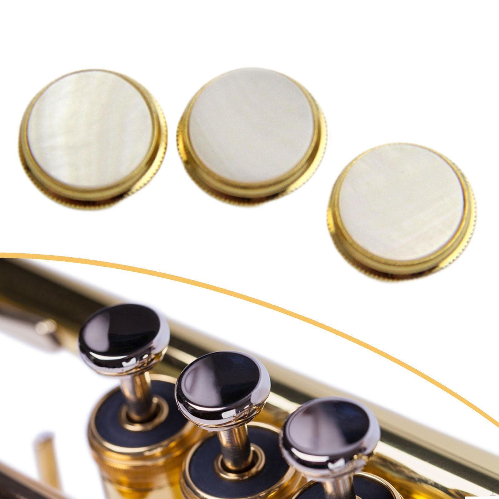 3 pièces de pistons de trompette, boutons en cuivre faciles à installer, cache-clés pour concert et scène.