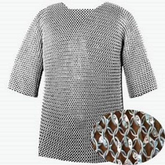 Chemise médiévale à demi-manches Chemise en cotte de mailles