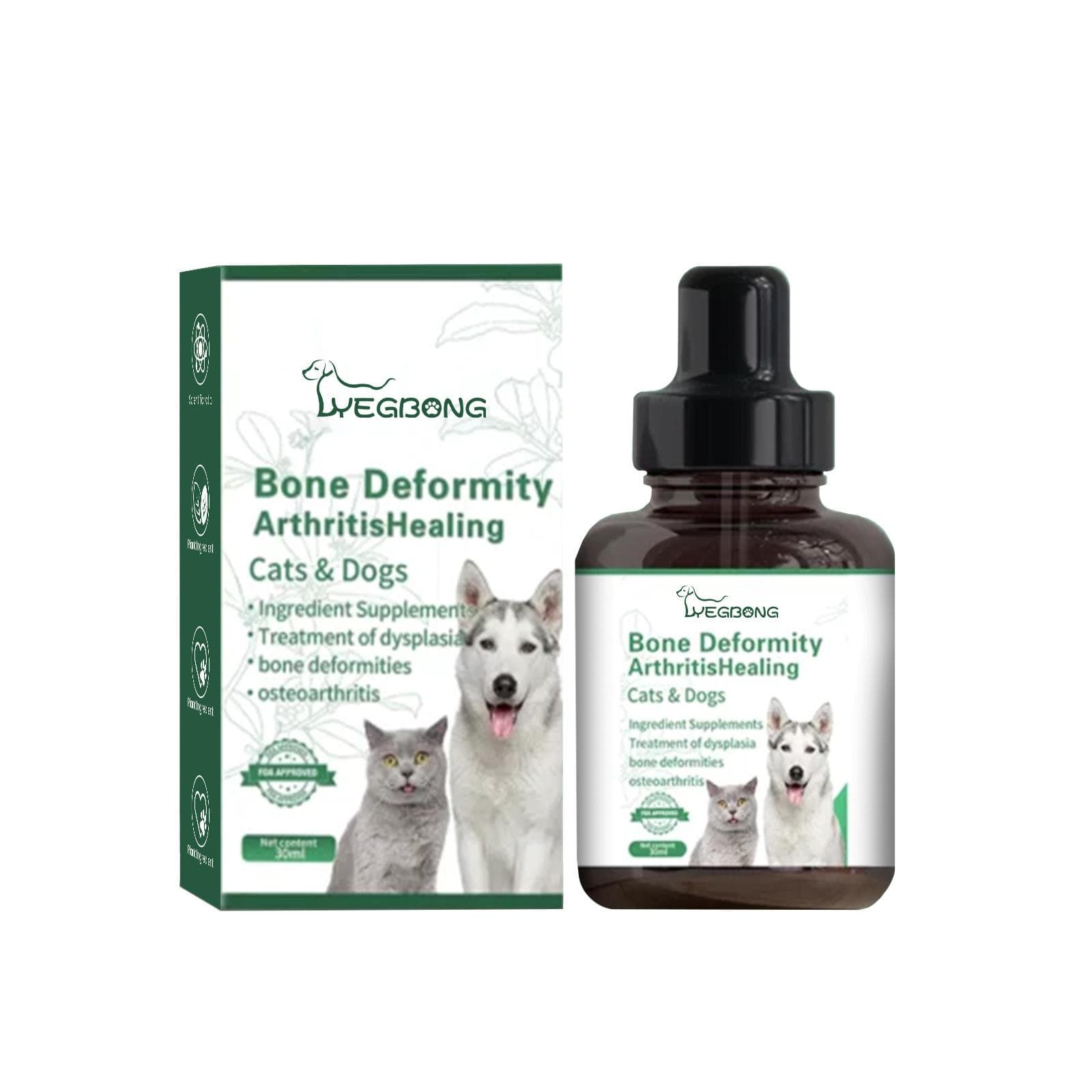 Compte-gouttes Yegbong pour petits chiens, chondroïtine, santé des articulations des chiots et des chiens âgés, vitamines pour chiens, jus pour