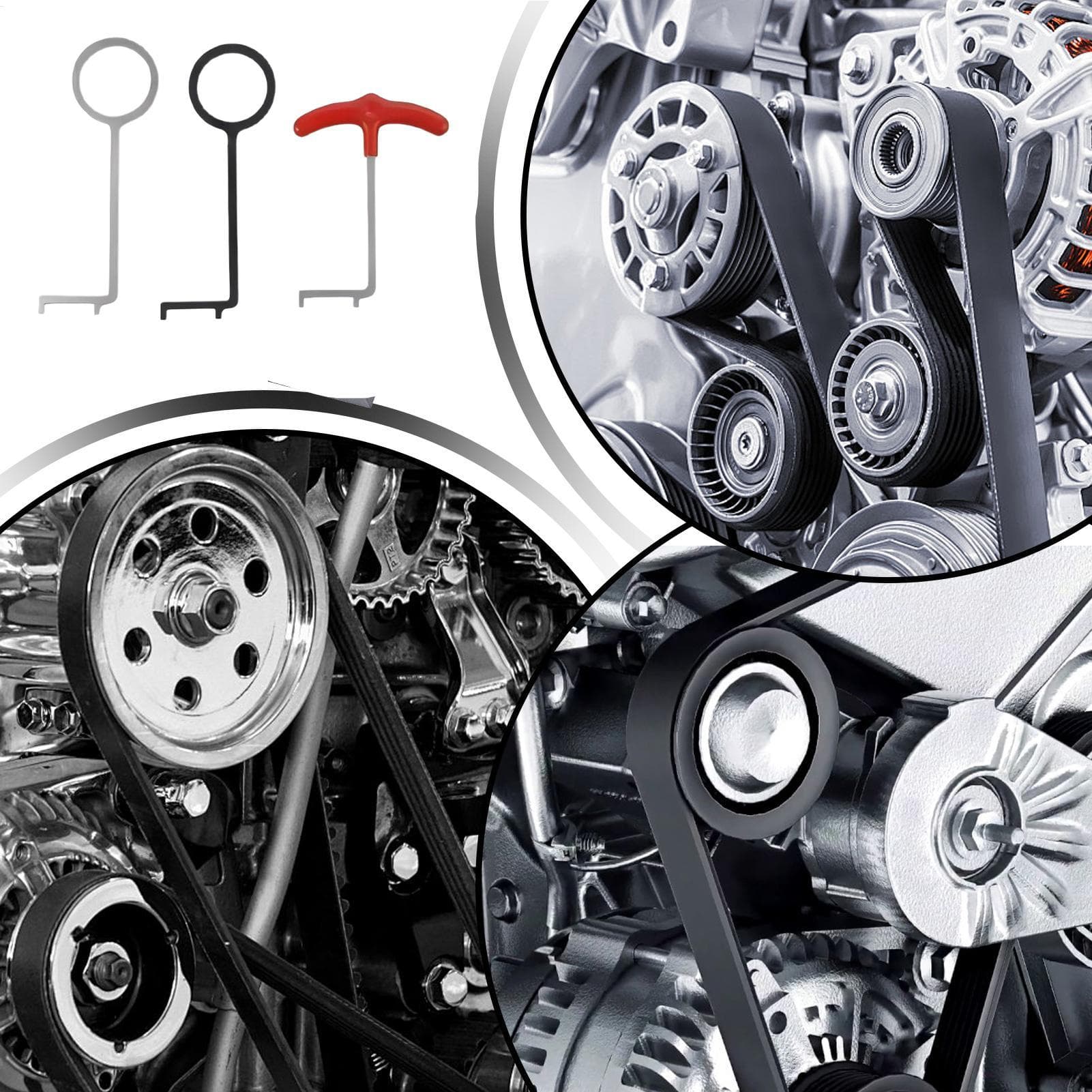 Pour Peugeot Kit d'Outils de Distribution Acier Tendeur de Mesure 3 Pièces Outil de Courroie de Distribution Pour 1.0 1.2L Pour Véhicule Automobile