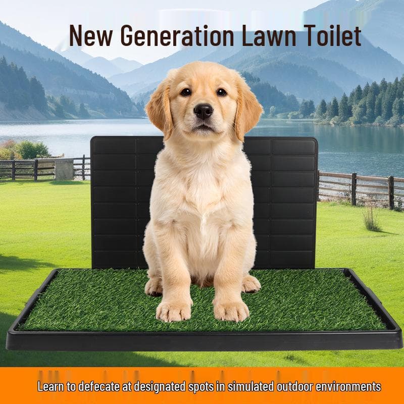 Toilettes pour chien extra larges à 3 couches: Tapis d'entraînement et bac à litière pour animaux de compagnie en gazon artificiel