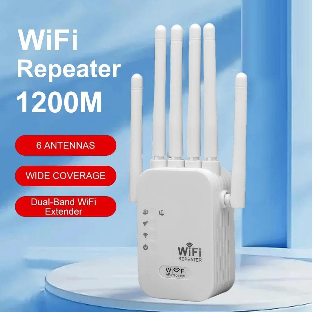 Répéteur WiFi double bande 1200 Mbps 2,4 G 5 G, extension de signal sans fil, amplificateur WiFi, routeur, amplificateur Wi-Fi longue portée pour