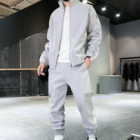 Ensemble de sport pour homme Poches Séchage rapide Confortable Décontracté Fermeture éclair Tenue sportive pour cm blanc