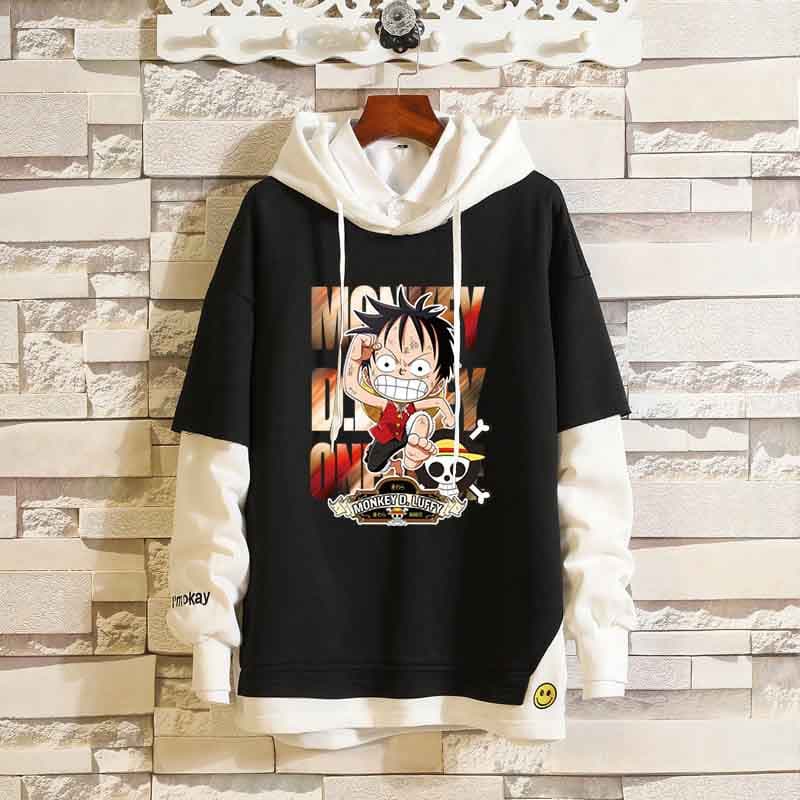 Cosplay Luffy une pièce Cosplay manteau mode décontracté Anime périphérique à capuche Jean veste ample faux deux pièces cm