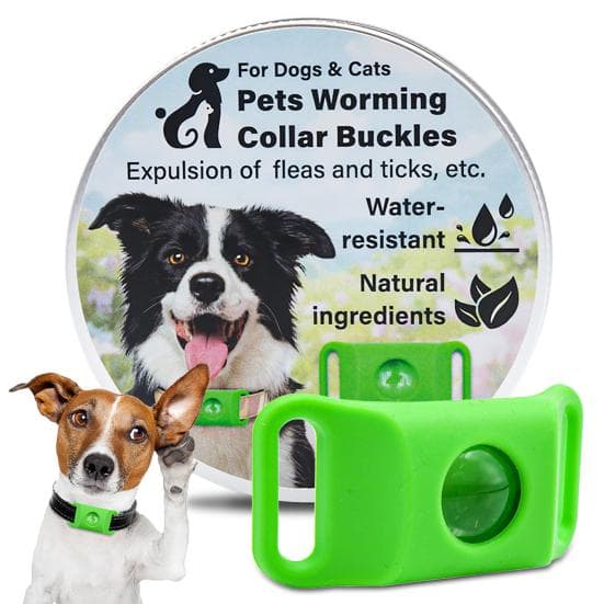Étiquette étanche de prévention des puces et des tiques pour chiens et chats avec des ingrédients naturels rouge