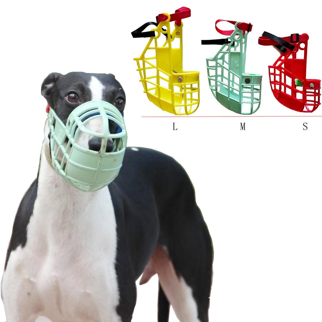 Muselière Réglable pour Chien Masque en Plastique Anti-Aboiement Morsure Couvre-Bouche Lévrier Gree Whippet Muselières Panier Fournitures pour