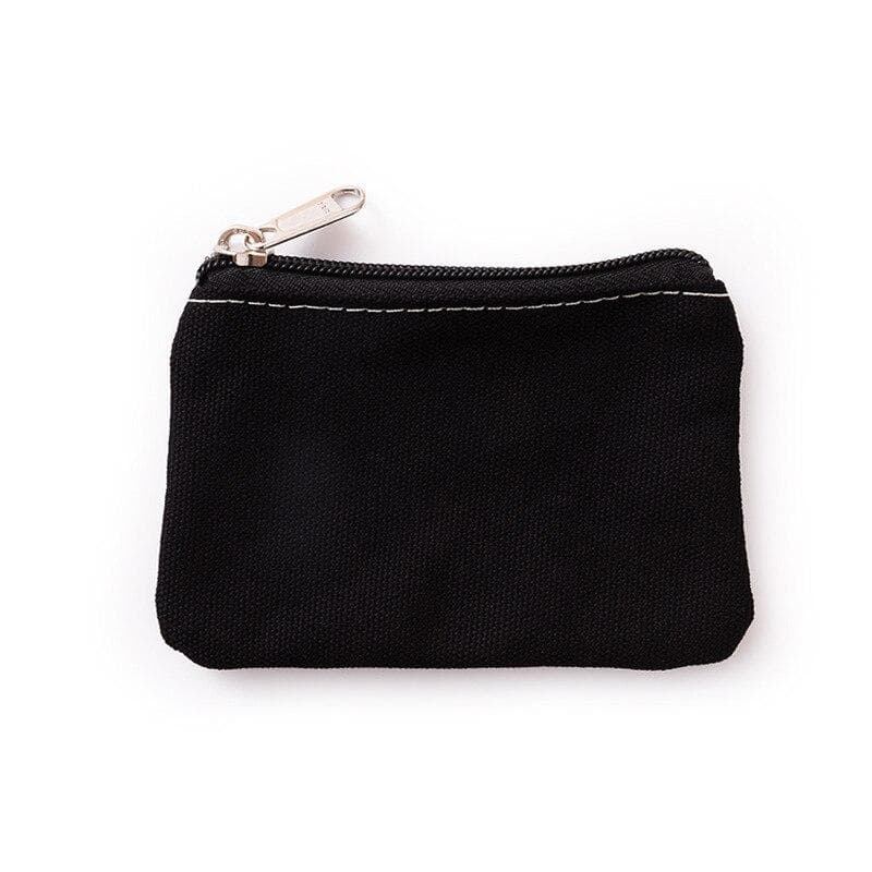 Porte-monnaie en toile de coton de couleur unie Sac à monnaie Fermeture éclair simple Poche à monnaie et clés Porte-monnaie pur pour femmes hommes