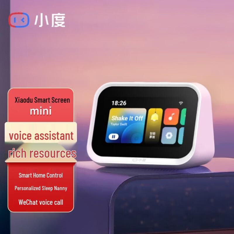 Écran intelligent Mini Xiaodu avec IA et contrôle de maison intelligente prise CN (adaptateur inclus)