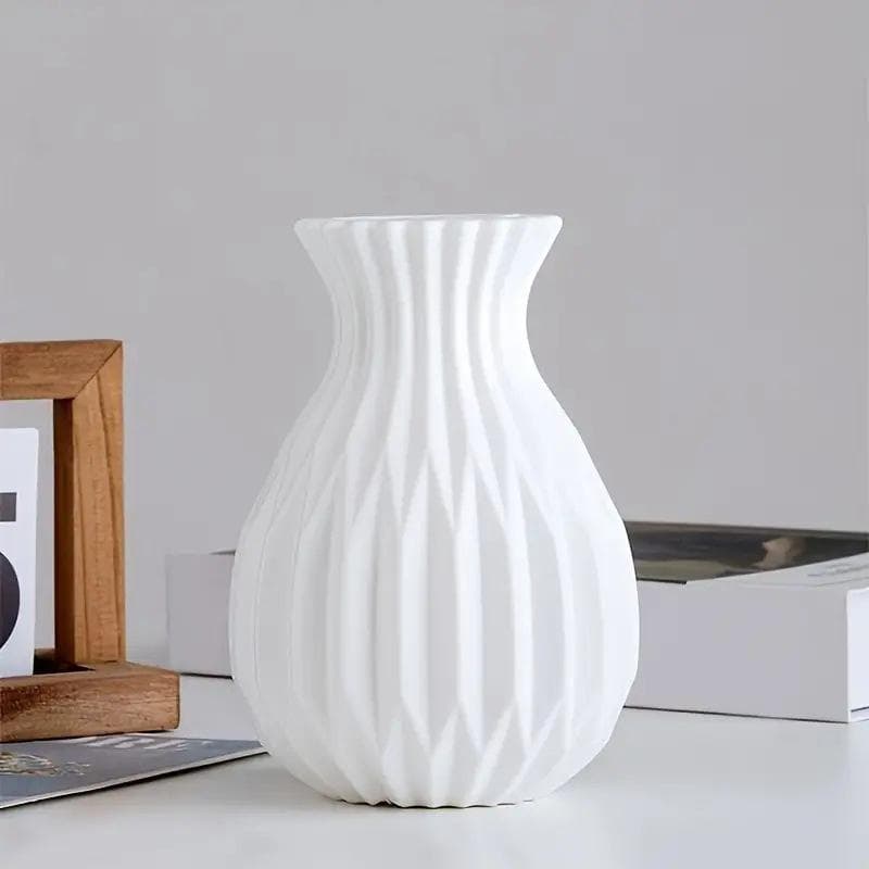 1 vase à fleurs nordique imitation céramique en plastique, décoration de salon, de bureau, centre de table de mariage noir