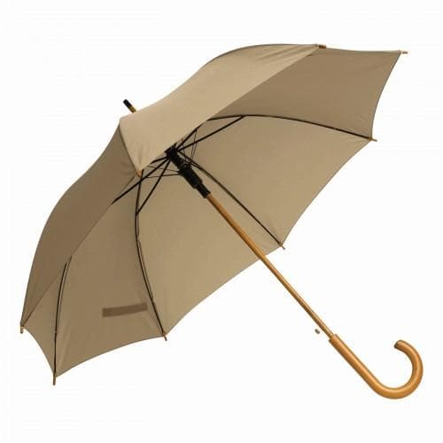 L-Merch Parapluie Canne Automatique à Manche en Bois de Tango 89cm beige