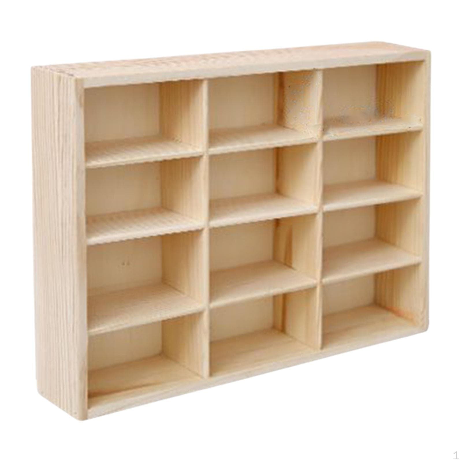 Boîte de rangement en bois avec séparateur, présentoir mural pour jouets et voitures