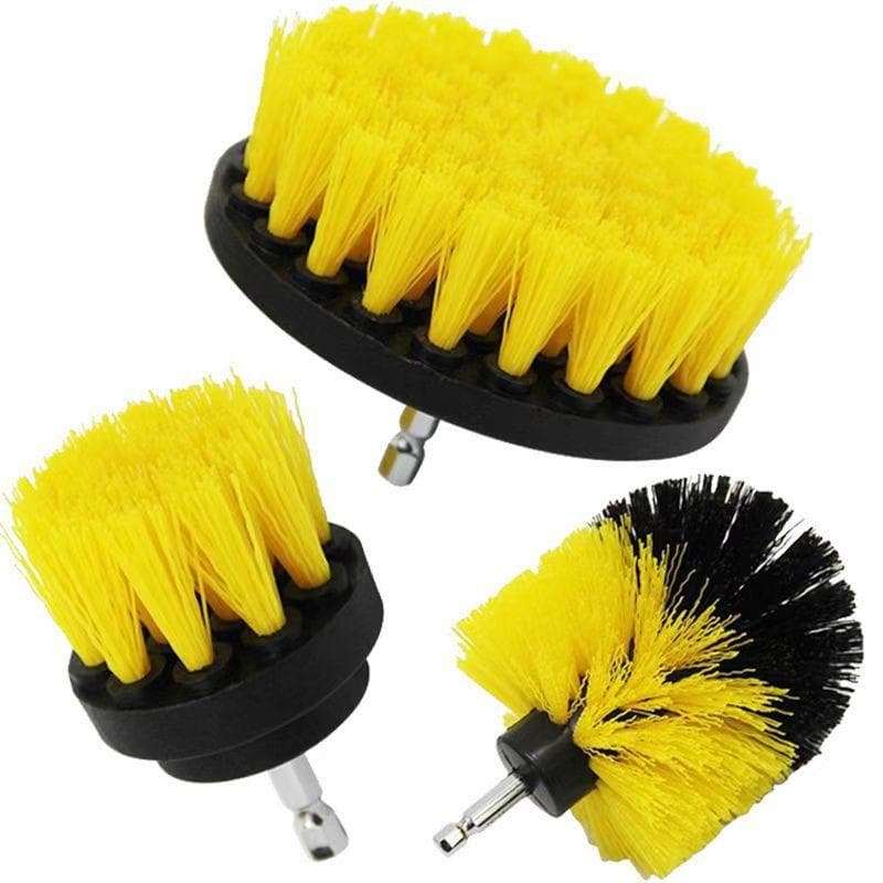 Kit de nettoyage de voiture avec brosse de forage 3 pièces, ensemble de brosses à récurer électriques à poils doux pour nettoyer la voiture, le