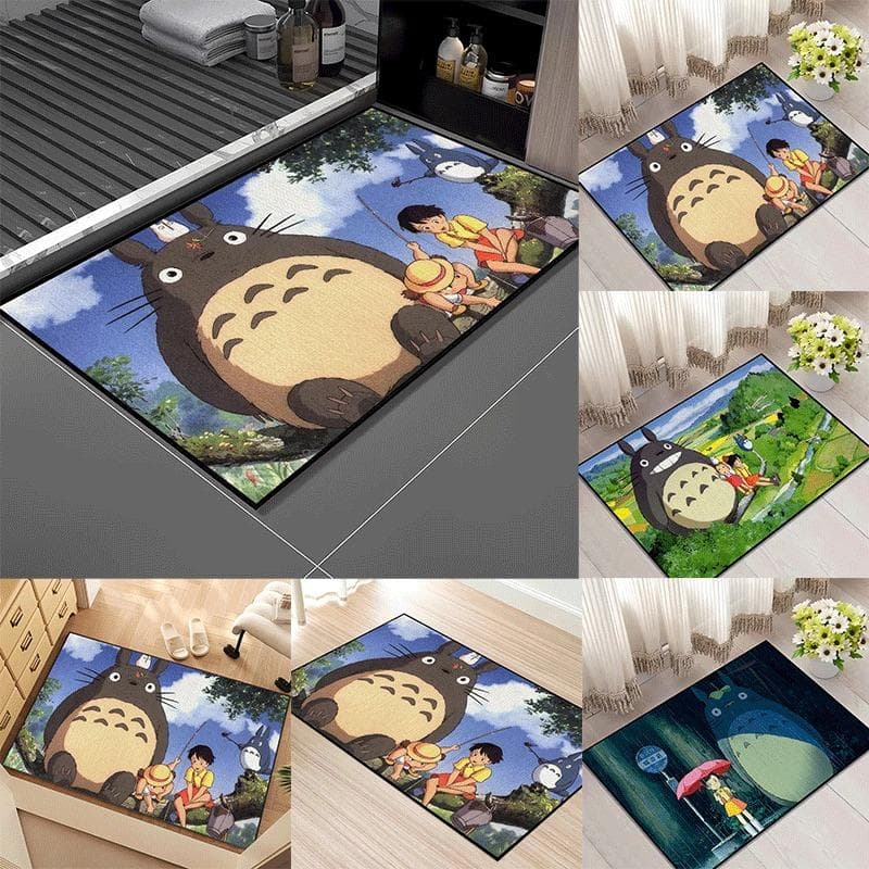 Paillasson Disney pour Décoration de Chambre Cuisine T-Totoro Tapis de Bain Anime Classique Super Mon Tapis Absorbant Pied Antidérapant