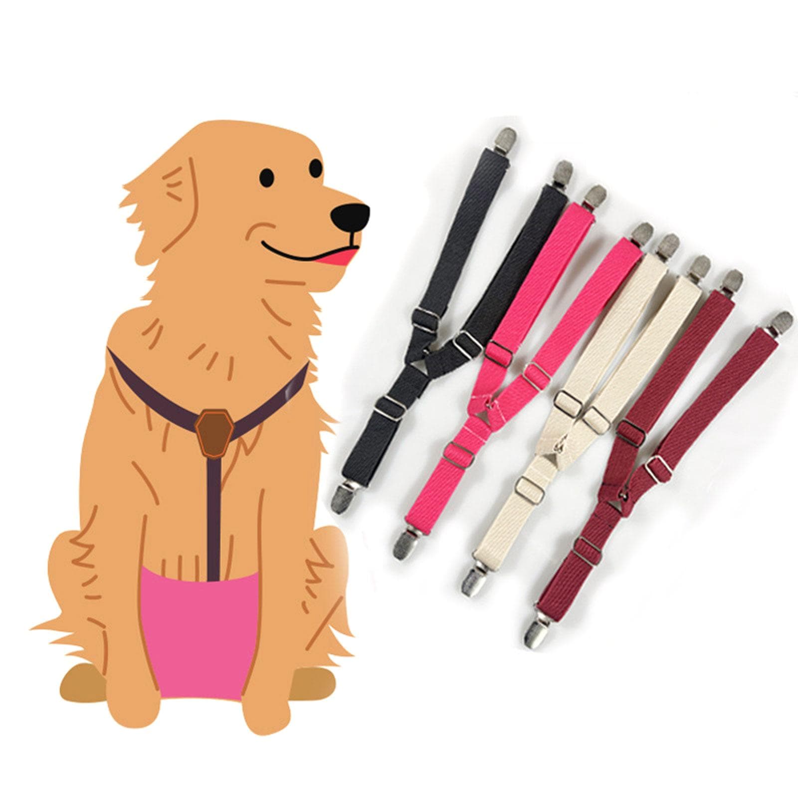 Couche pour animaux de compagnie Bretelles antidérapantes Bande ventrale élastique réglable pour couches pour chats chiens Short couche pour
