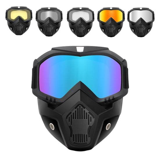 Lunettes de Cyclisme d'Extérieur avec Protection Faciale Amovible Protection UV Coupe-Vent Légères Hommes Femmes Ski Snowboard Moto Vélo Lunettes