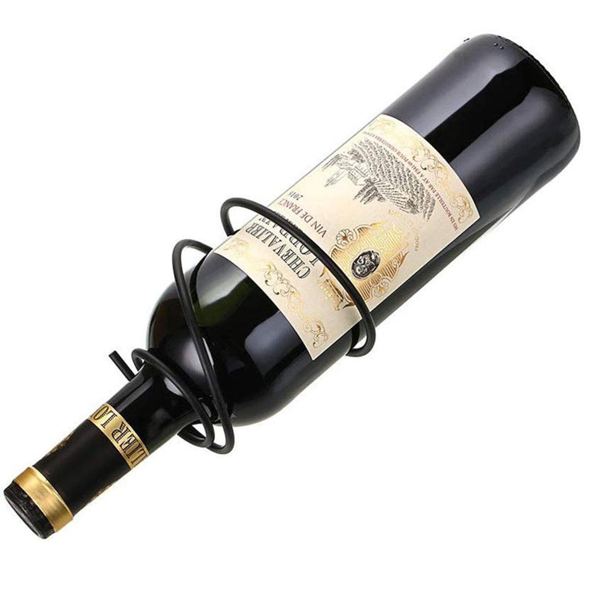 Casier à vin mural en métal avec vis, présentoir pour bouteilles de vin rouge noir