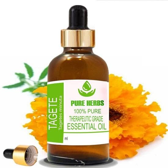 Herbes Pures Tagètes (Tagetes minuta) Flacon en verre pour huiles essentielles pures et naturelles de qualité thérapeutique