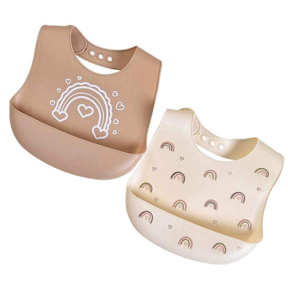 avec Récupérateur de nourriture Bavoirs en silicone pour bébé Doux Bavoir Dentition Salivation Pour Filles Garçons Tout-petits cm