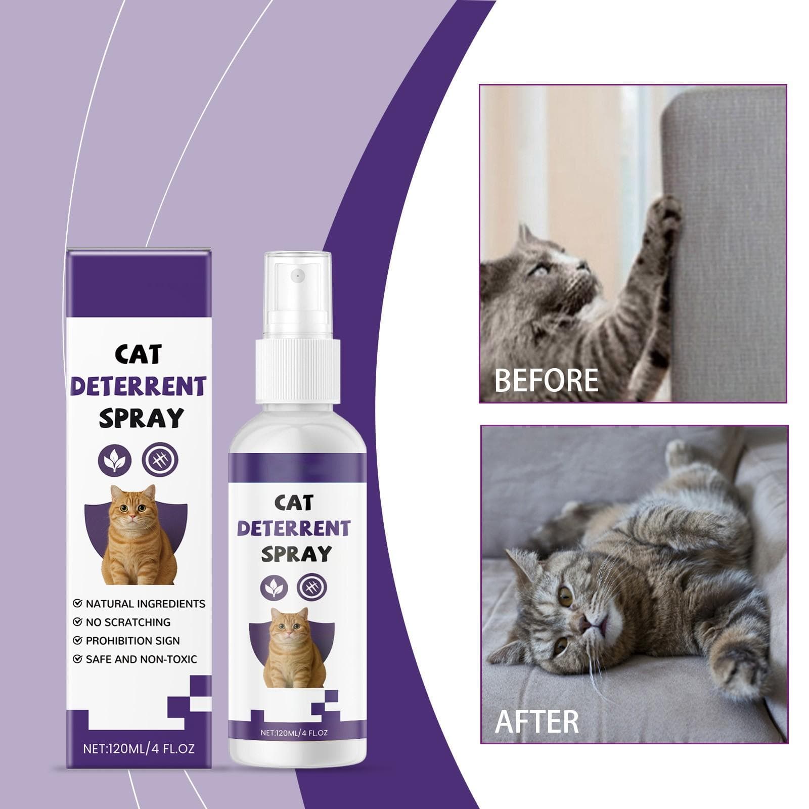 Spray Solaire Spécial 50 Pour , Physique , UV , Léger Et Fin Sensible à l'Eau, Commun Pour Emballage Extérieur, Chiens Et Chats 120ml violet