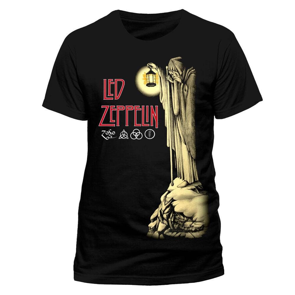 T-shirt unisexe Led Zeppelin Hermit Ly Black Tee Classic Rock cm