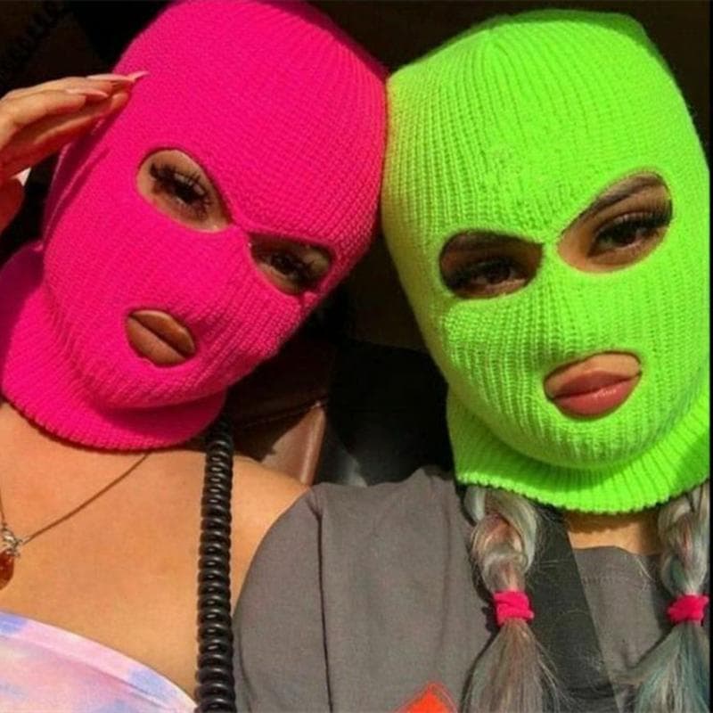 Cagoule unisexe style couverture complète masque de ski chapeau 3 trous chapeau d'hiver tactique coupe-vent bonnet en tricot côtelé hip hop