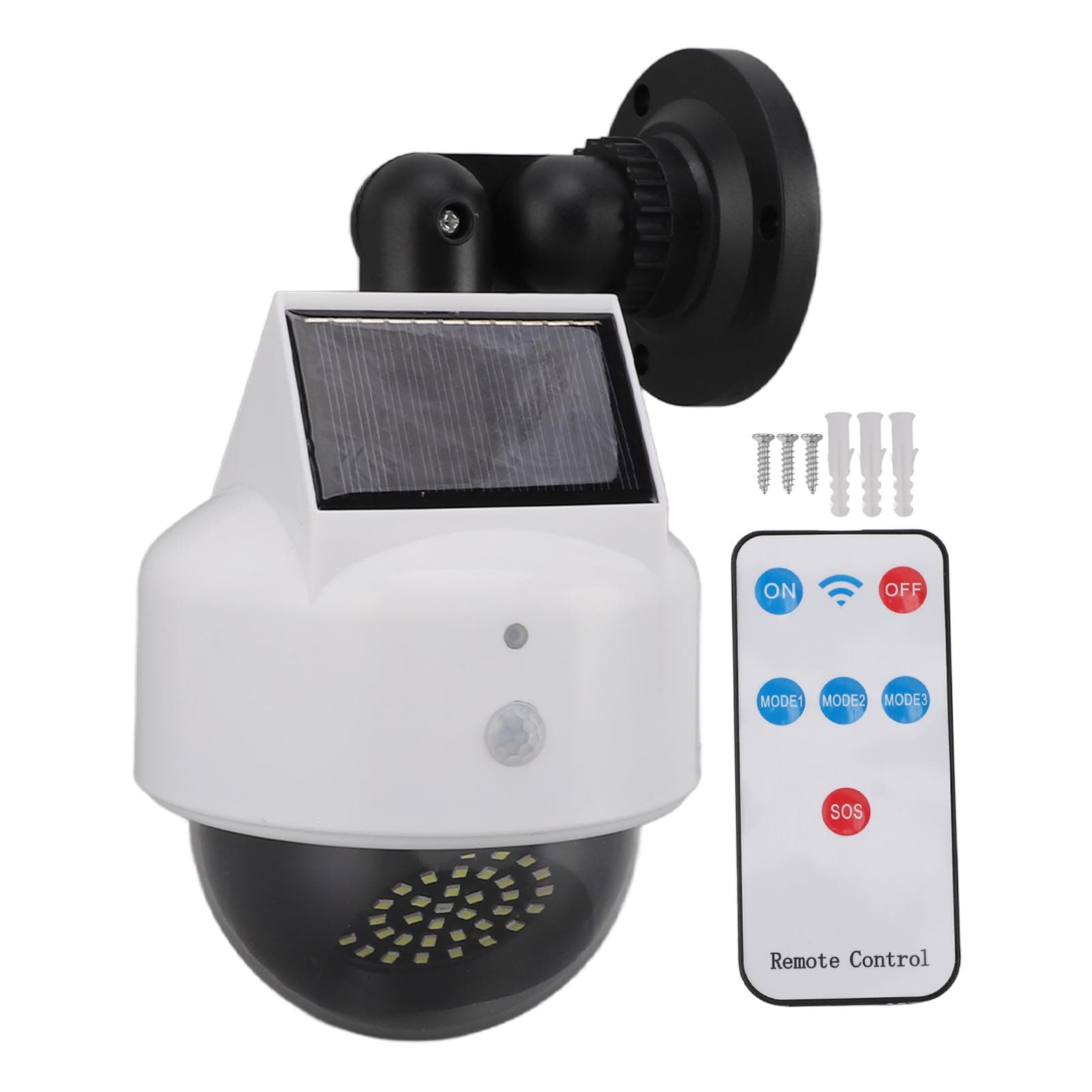 Caméra de surveillance solaire factice d'extérieur avec flash
