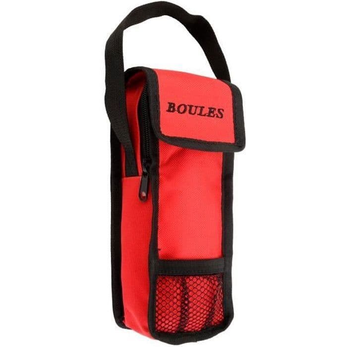 ENGELHART - Sacoche de Triplette Rouge pour 3 Boules de Pétanque Standard - Housse de Transport avec Zip et Scratch rouge