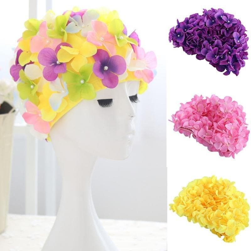 Bonnet de bain Design fleurs, bonnet de bain délicat, personnalisé, pétales tridimensionnels