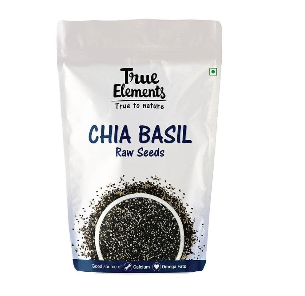 Graines de chia et de basilic crues (150g), Graines de basilic chia crues, True Elements