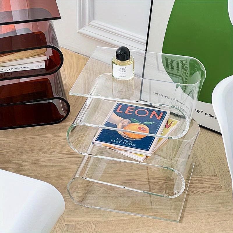 Étagère à livres nordique transparente acrylique personnalité table d'appoint meubles de salon décoration intérieure petite bibliothèque