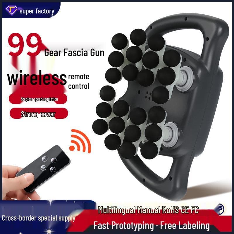 Pistolet de Fascia Rechargeable à 16 Têtes Masseur Musculaire pour le Dos, la Taille et les Jambes