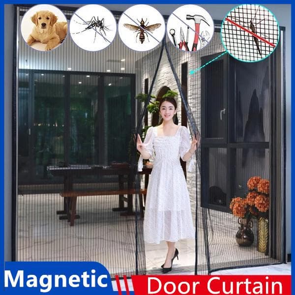 Moustiquaire magnétique d'été de grande taille, sans outil, anti-insectes, rideaux de porte, maille, fermeture automatique, écran de porte, maille