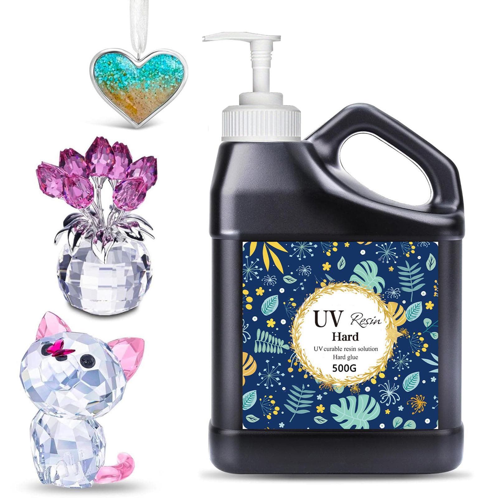 Grande bouteille de résine UV avec pompe Colle à résine UV à usage professionnel Adhésif UV résistant aux intempéries pour créations