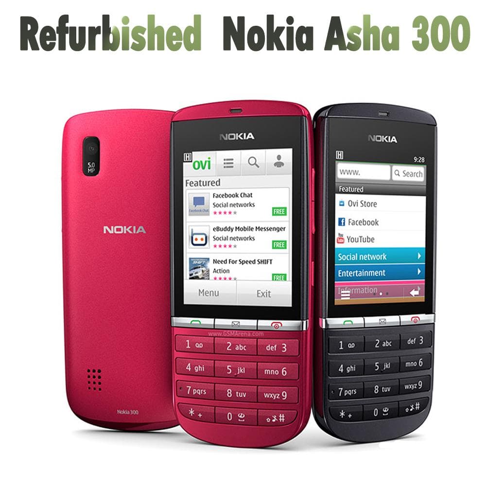 Téléphone portable Nokia Original Nokia Asha 300 3G reconditionné avec 1 SIM noir