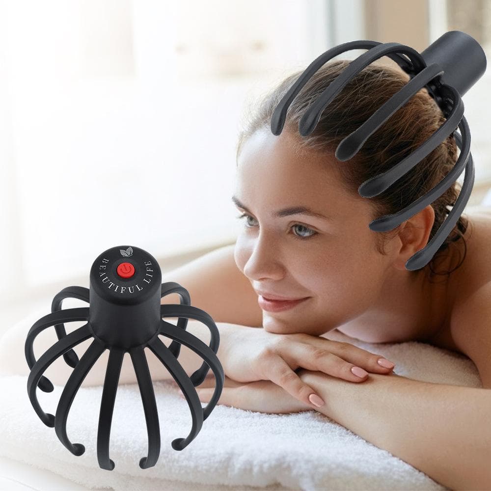 Masseur électrique de cuir chevelu pétrissant l'instrument de Massage de tête de Vibration noir