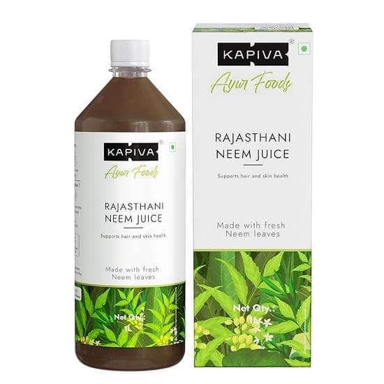 Jus de Neem Kapiva | Fabriqué avec du Neem du Rajasthan | Aide à renforcer l'immunité et à combattre les infections (1L)