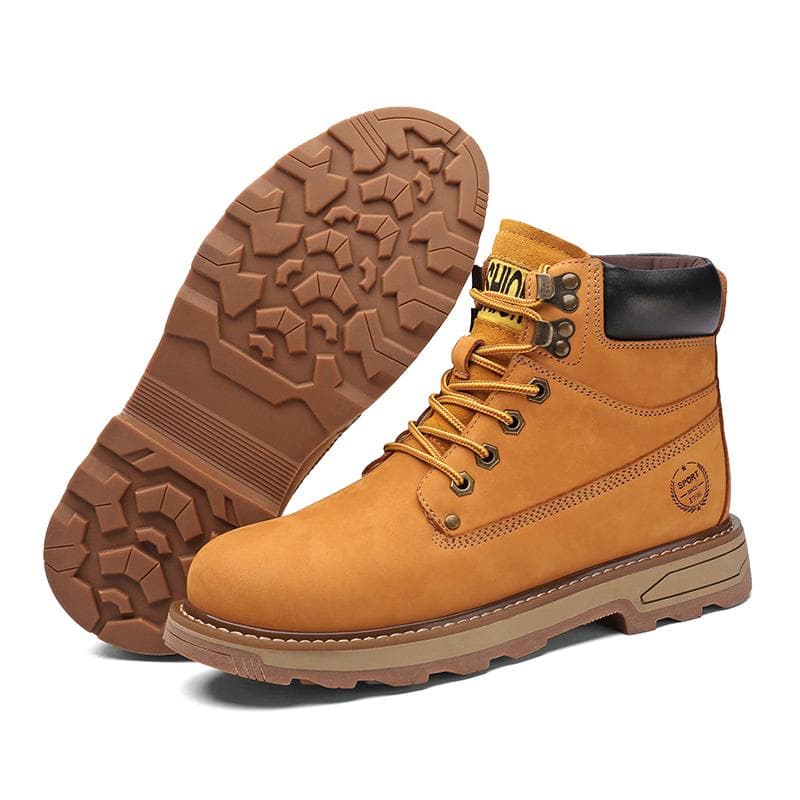 Mode Extérieur Cuir Homme Bottes Slip-on Chaussures à Plateforme Marque de Luxe Homme Hiver Peluche Bottes de Neige Mode Tout-aller Homme Bottes de