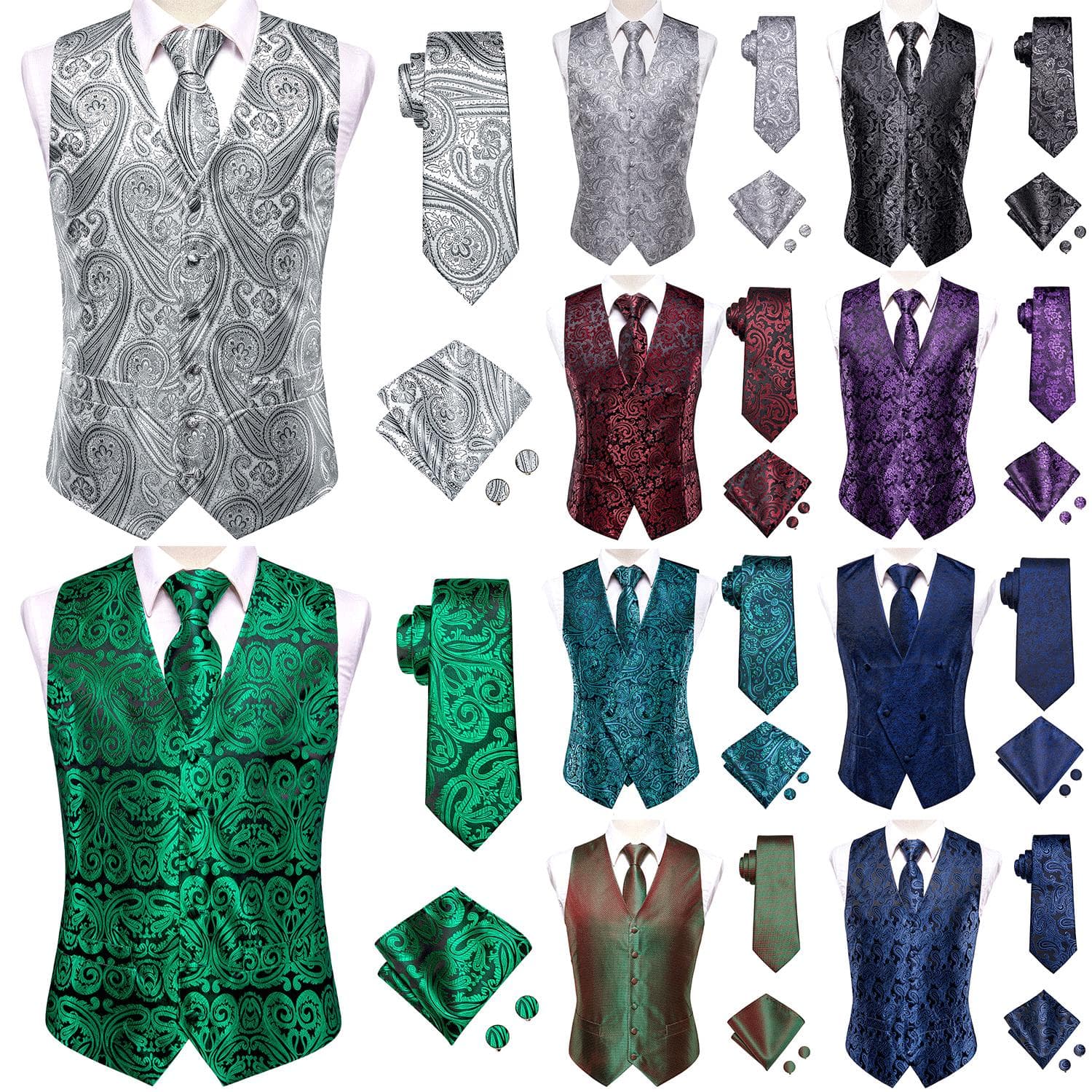 Gilet à fleurs vert pour hommes, robe de noël, costume rétro, smoking, fête de bal cm