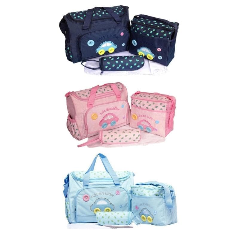Ensemble de 4 sacs à langer pour bébé, ensemble de sacs à langer fonctionnels avec matelas à langer amovible et sac à lait bleu ciel