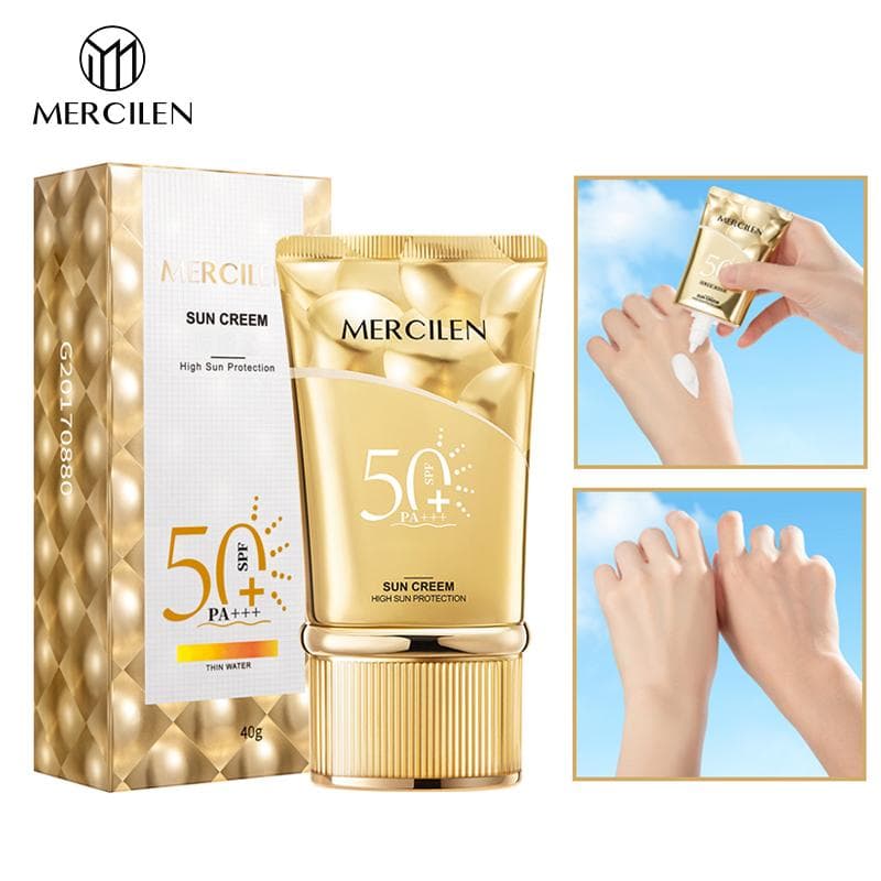 MERCILEN – crème solaire œil de chat, 40g, crème solaire UV isolante noire SPF50 + PA +++, lotion solaire haute puissance
