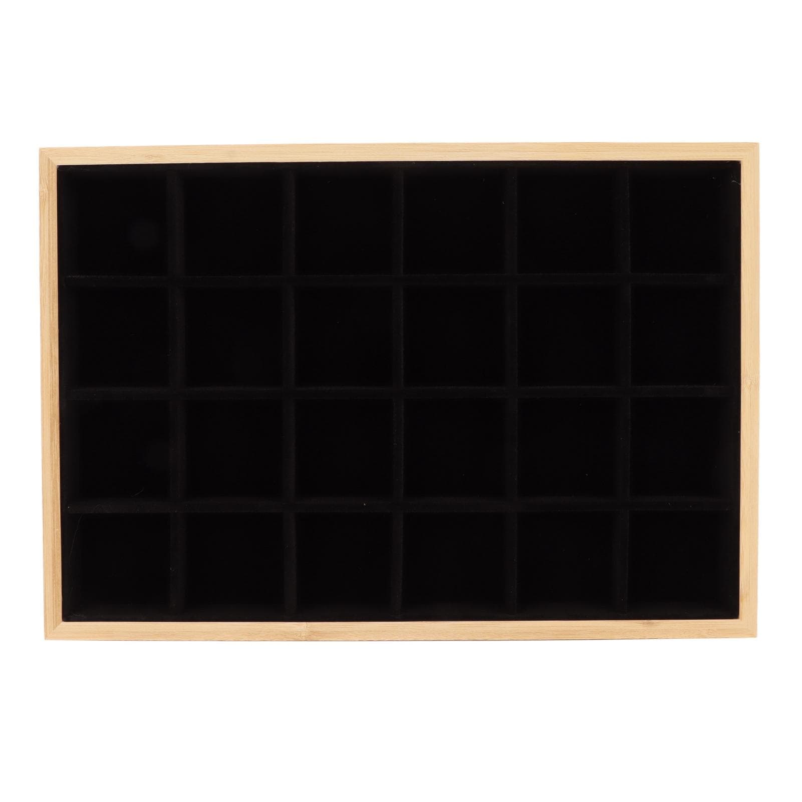 Plateaux d'Exposition de Rangement pour Bijoux Polyvalents 24 Grilles Plateau à Bijoux pour Bague Boucle d'Oreille Bracelet beige